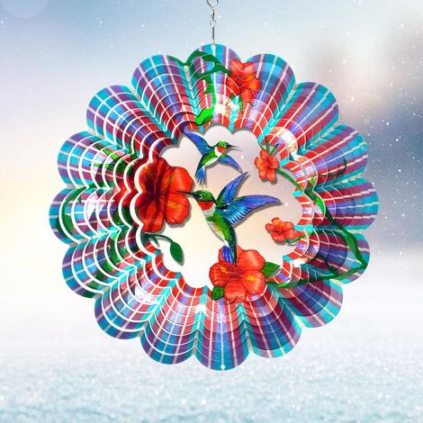 Éolienne à Vent en Forme de Colibri à Suspendre pour l'extérieur crée des Effets cinétiques 3D - Décoration de Jardin - Cadeau Unique (1/4)