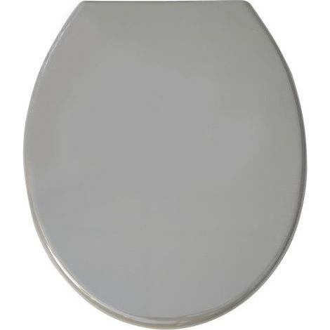 MSV – Abattant wc gris en polypropylène – Charnières en plastique – Surface hygiénique et facile à nettoyer – Dimensions 46x37x35cm