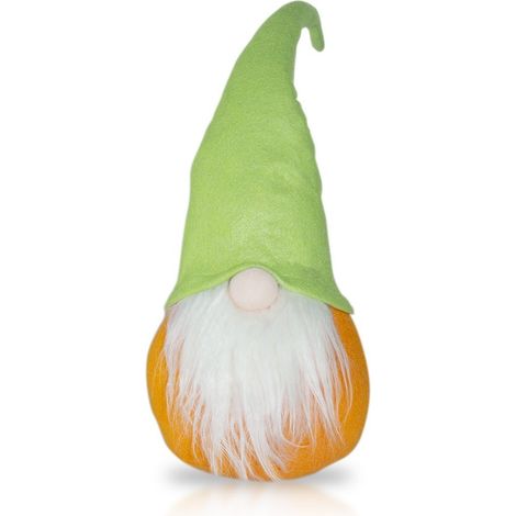 Gnome Avec Chapeau 234044 vert et orange de 46 Cm en tissu avec barbe de Pâques  Modéle: Homme