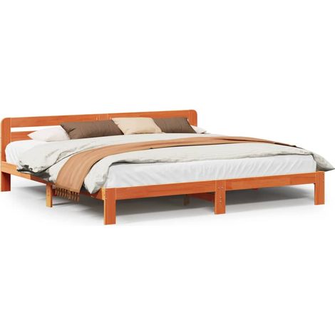Maison Exclusive - Cama sin colchón madera maciza de pino marrón (1/5)