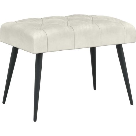 Bench with Button Tufted Cream 60 x 40 x 45 cm Velvet vidaXL