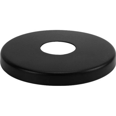 Rosace plate noire 70mm – Diamètre intérieur 26mm (3/4") – Acier finition noire – Pour robinets et appareils de plomberie – Tycner (1/3)