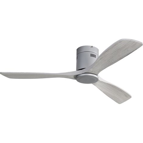 132 cm Deckenventilator – 3 Massivholzflügel – Leise – Reversibler Gleichstrommotor – Fernbedienung – für Wohn- und Schlafzimmer – Grau
