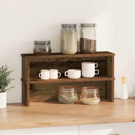 Étagères de cuisine empilables 2 pcs vieux bois 60x15x16 cm (1/5)
