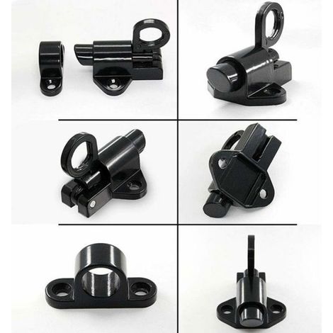 Loquet automatique noir – Serrure de sécurité à ressort pour porte/fenêtre (1/5)