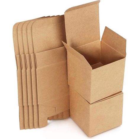 Lot de 20 boîtes cadeaux en carton ondulé - 13 x 13 x 13 cm - avec couvercle - boîte carrée - convient pour les cadeaux, les anniversaires, les mariages et autres occasions. (1/5)