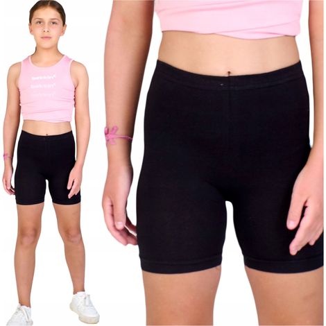 Short cycliste fille, noir uni, Bates PL Short cycliste fille, noir uni, Bates PL 134