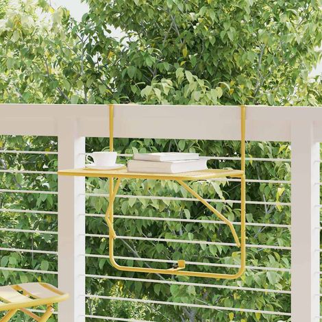Table suspendue de balcon Table d'extérieur - Doré 60x40 cm Acier BV310011 - BonneVie (1/5)