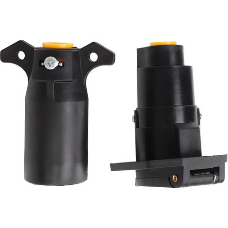 Connecteur remorque 7 broches rond mâle femelle adaptateur câblage kit épissure pour camping-car semi-remorque (1/5)