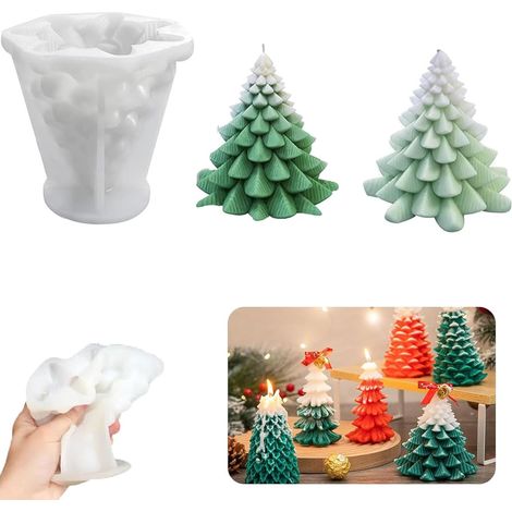 Moules à bougies en silicone, moules à bougies de Noël 3D, adaptés aux bougies parfumées, aux savons et aux loisirs créatifs (1/5)