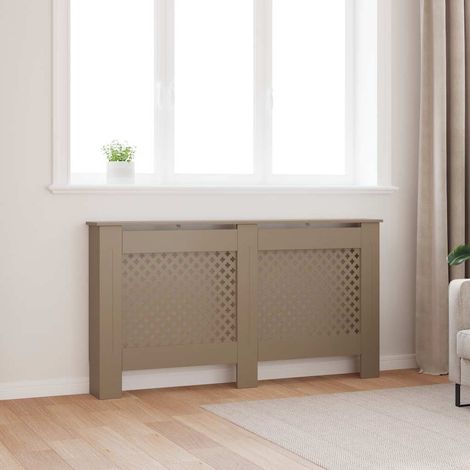 Vidaxl – Cache-radiateur MDF 152x19x81,5 cm – Design moderne à lattes – Espace de rangement pour décorations