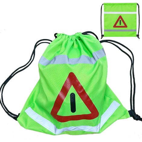 Helmtasche mit Kordelzug, fluoreszierend, für Motorrad, Fahrrad, Ski, 50x50cm (1/5)