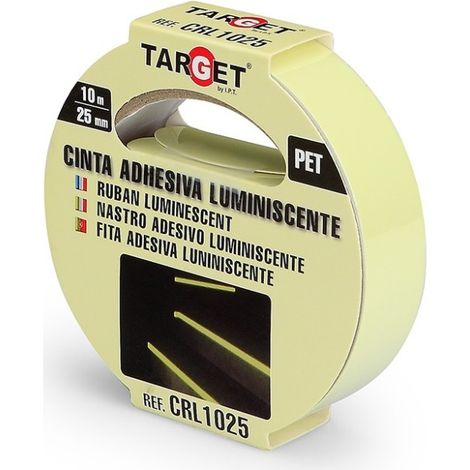Cinta adh 25mmx 10mt señalizacion luminiscente pet target (1/2)