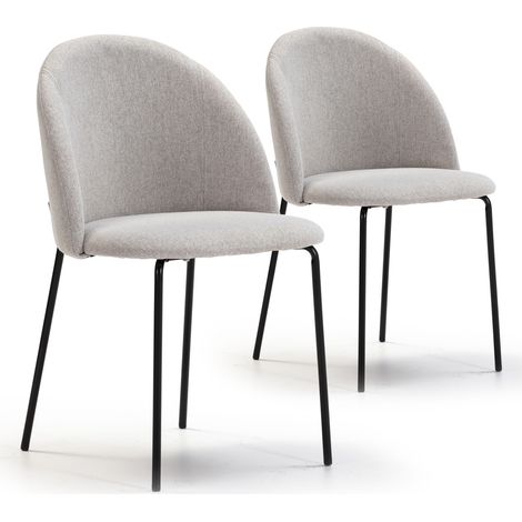 Set de 2 sillas Comedor Kenia tapizadas Beige, certificada por la SGS, 43 x 47 x 78,5 cm (1/5)