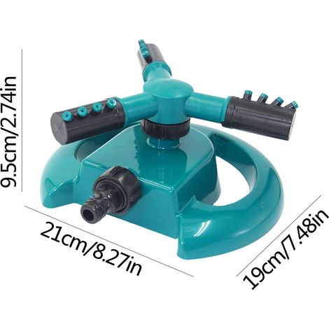 Arroseur de jardin, arroseur rotatif à 360 degrés, système d'arrosage pour plantes de jardin, arroseur à 3 bras pour pelo (1/3)