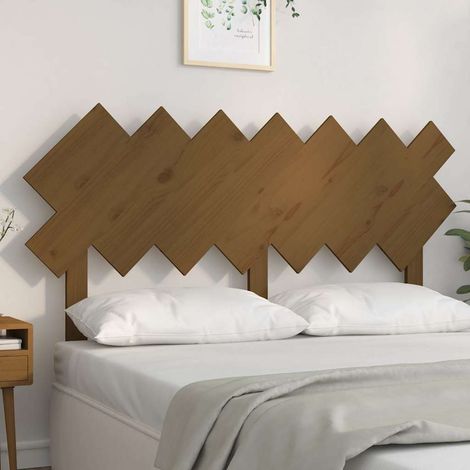 vidaXL Cabecero de cama madera maciza pino marrón miel 151,5x3x81 cm (1/5)