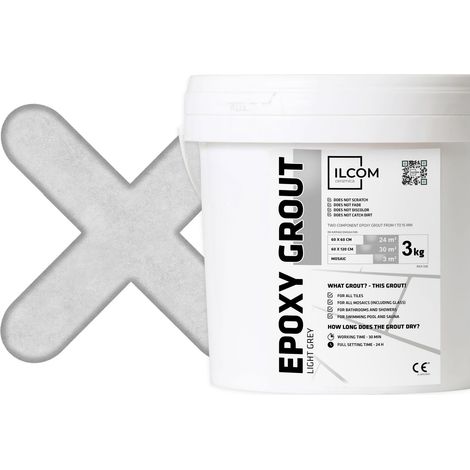 Bicomposant Epoxy Mastic pour joints - Gris - 3Kg Mosaïque Carrelage Bain Piscine (1/5)