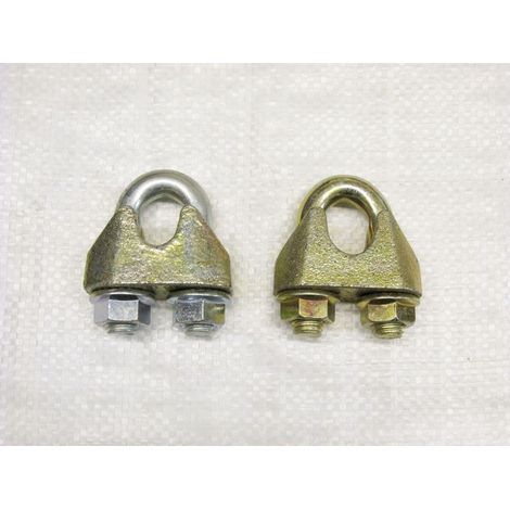 x2 26MM DIN1142 Wire Rope Grips Zinc Plated - Cable Clamp Fixing Bulldog Lifting