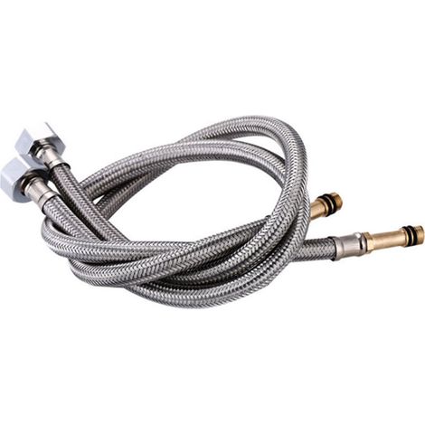 Robinet En Acier Inoxydable Tressé Tuyau D'EntréE D'Eau Chaude Et Froide MéNage Cuisine éVier Bassin Extension Pointue Tuyau De Raccordement (2 PièCes)