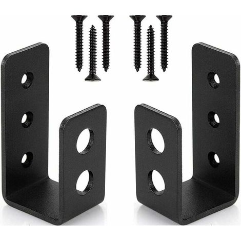 Soportes de acero resistentes ZVD-2 para puertas de 2 x 4 (paquete de 2) - Barra de seguridad en forma de U (1/4)