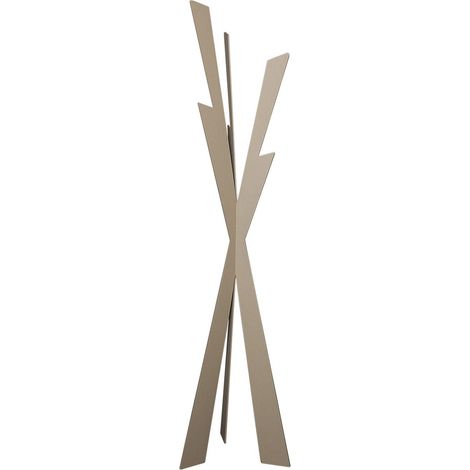 Porte-Manteau Zeus 40X177 Cm En Fer Beige Design Contemporain Élégant Autonome Pour Entrée, Chambre Ou Bureau Fabriqué En Italie