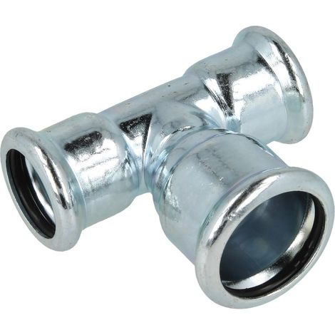 Raccord à sertir en acier C té réduit 22 x 28 x 22 mm F/F/F contour M