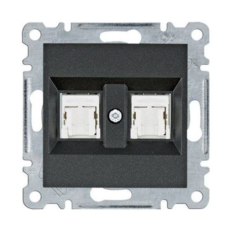 Prise double pour ordinateur Lumina RJ45 cat.5e UTP noire WL2123