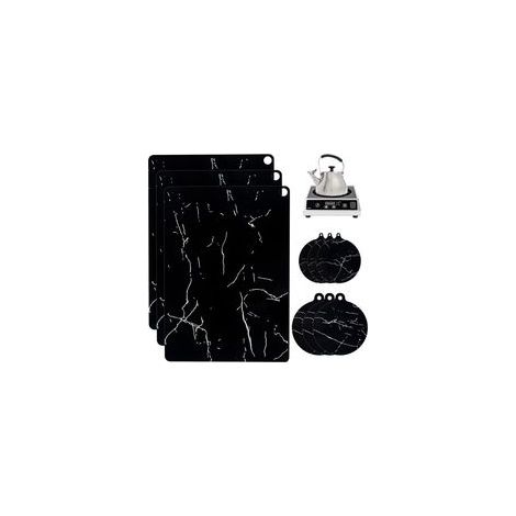 9 Pièces Protection Plaque Induction, Protege Plaque Induction, Protege Plaque de Cuisson, Tapis en Silicone pour Cuisine, Protection Plan de Travail Cuisine, Résistant à 230°C, Résistant aux Rayures