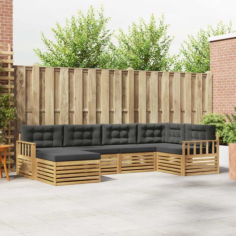 vidaXL Outdoor-Sofagarnitur 6 Stk. Weiß und Anthrazit Polyester (1/5)