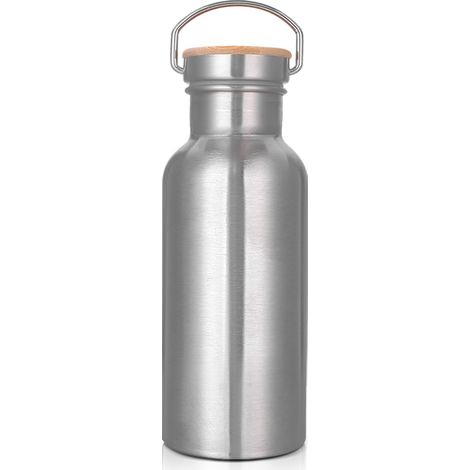 Gourde isotherme en Acier Inoxydable 500 ml, Bouteille d'eau à Double Paroi Gourdes, Sans BPA, anti-fuite Gourde Sport (1/5)