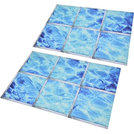 Autocollants de baignoire 3D imperméables et antidérapants, 2 ensembles, autocollants de carreaux en PVC auto-adhésifs pour piscine (1/5)
