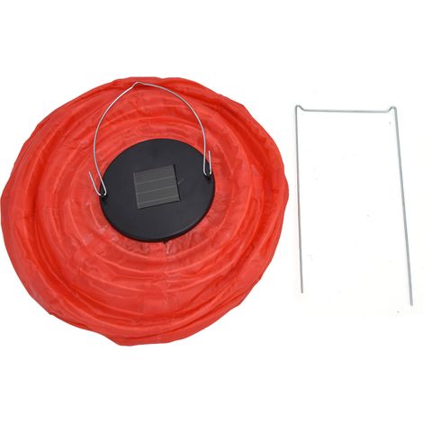 Lanterne solaire LED étanche, lanterne chinoise en tissu rouge pour décoration mariage, fête, maison et jardin (1/5)