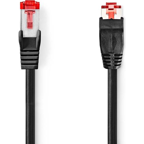 Cable de red cat6 rj45 macho rj45 macho sfutp 100m redondo lszh negro sobre