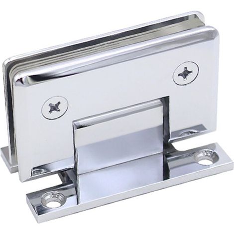 Pince à verre en forme de H à 90 degrés, double ouverture, bord biseauté, clip de douche chromé (1/5)