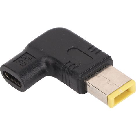 USB-C-Buchse auf Vierkantstecker-Adapter, 100 W Schnellladefunktion (PD), 90°-Winkelstecker für Laptops