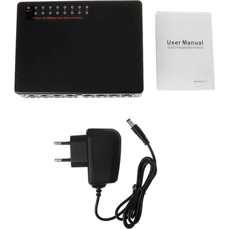 16-Port 10/100Mbps Ethernet Netzwerk-Switch-Hub Desktop Mini Fast LAN Switcher