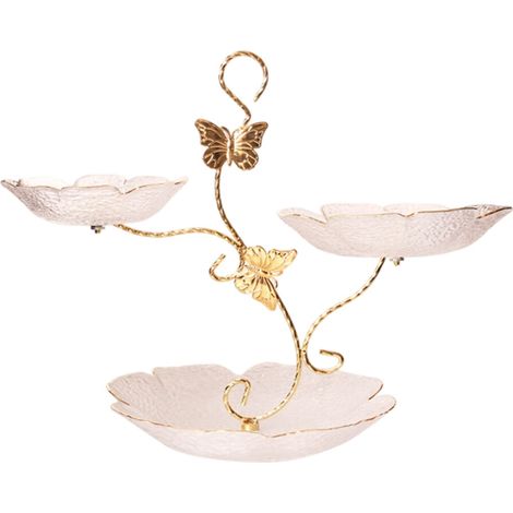 Ciotole contemporanee con cornice in ferro trasparente color oro a forma di farfalla. (1/2)