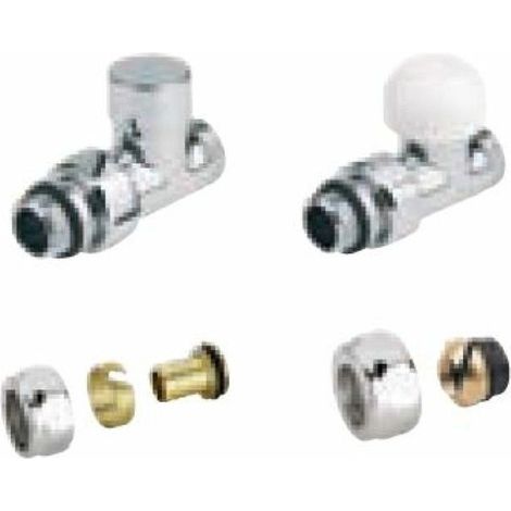 Kit de raccordement sèche-serviettes droit thermostatique chrome - ATLANTIC - 850313