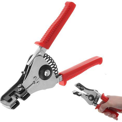 17,8 cm Abisolierzange, rot, Werkzeugstahl, 5 mm Abisolierstreifen, ergonomischer Griff, für Kabel, Drähte, Rohre, Klemmen, Uhren und Wecker (1/5)