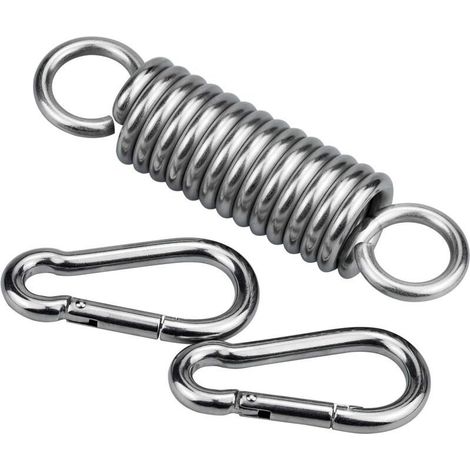 Lot de 3 crochets à ressort en acier inoxydable 304 pour chaise suspendue avec 2 mousquetons robustes - RWJardin ›Mobilier de jardin› Hamacs, balançoires et accessoires ›Matériel de suspension (1/5)