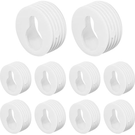 Lot de 10 supports d'armoire blancs - Support d'armoire inoxydable et stable - Œillets de suspension - Rail d'armoire pour fixation murale d'armoire - Rail de montage - Rails muraux - Blanc (1/5)