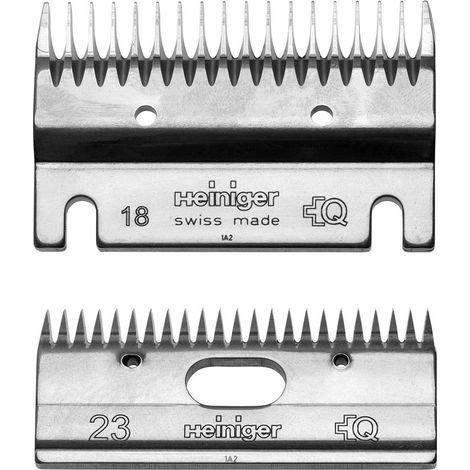 Paire de lames pour tondeuse Heiniger 18 et 23 dents pour chiens, chats et chevaux