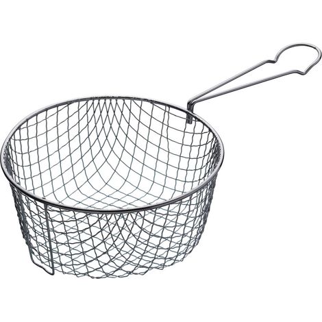 KitchenCraft Cestello per friggitrice in metallo, 18,5 x 9,5 x 34,5 cm - Argento