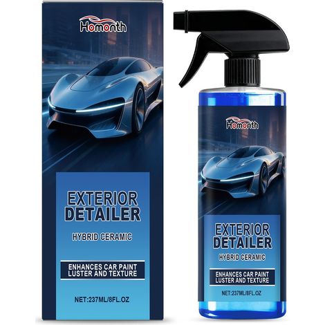 Ceramic coating agent with gentle formula enhances car surface shine, protects against stains, and cleans paint surface -- 237ml (1/5)