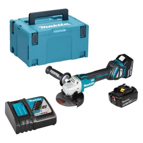 Makita Akku-Winkelschleifer 18V DGA511RTJ 125mm mit 2x 5,0 Ah + Lader im MAKPAC (1/10)