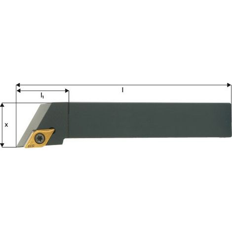 Porte-outils ISO 93° SDJCR/L, Désignation : SDJCL 1616 H11, Queue vierkant 16 x 16 mm, Dimensions l 100 mm, Dimensions l1 : 29 mm (1/2)