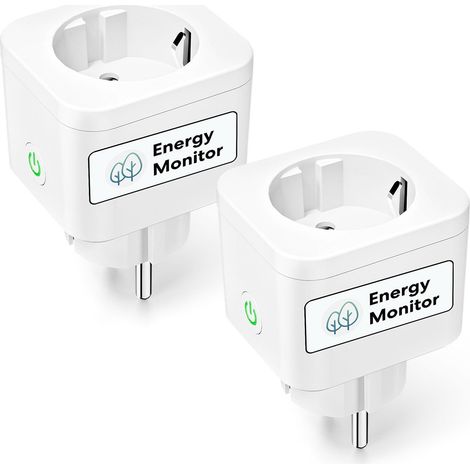 Meross Presa Smart con Monitoraggio Consumi, Presa WiFi Schuko Bluetooth 16A, Presa Intelligente Compatibile con Alexa, Google Home e SmartThings, Controllo Vocale e Remoto App, 3840W, 2 Pezzi (1/5)