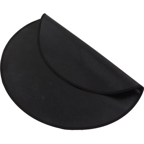 Tapis de barbecue rond, noir, ignifugé, résistant aux hautes températures, lavable et réutilisable, 60 cm de diamètre (24 pouces). (1/5)