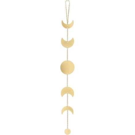Mkouo Metall-Mondphasengirlande im Bohème-Chic-Stil, goldene Wanddekoration. Ideal für Wohnung, Studentenwohnheim oder Büro. (1/5)