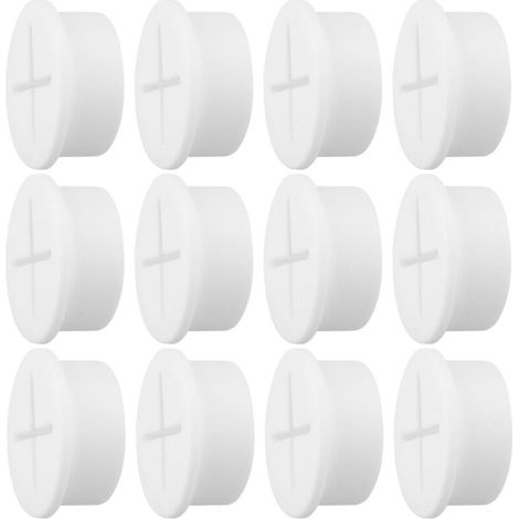 Passe-câbles de bureau, manchons en caoutchouc souple et silicone de 20 mm pour bureaux, tables et autres meubles, blanc (lot de 12)